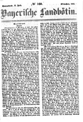 Bayerische Landbötin Samstag 7. Juli 1855