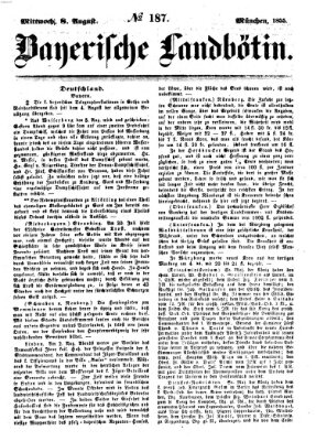 Bayerische Landbötin Mittwoch 8. August 1855