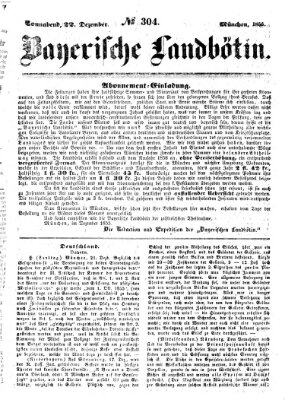 Bayerische Landbötin Samstag 22. Dezember 1855
