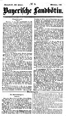 Bayerische Landbötin Samstag 10. Januar 1857