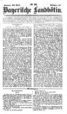 Bayerische Landbötin Sonntag 26. April 1857