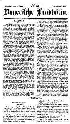 Bayerische Landbötin Sonntag 22. Januar 1860
