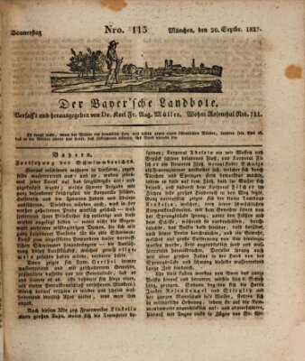 Der Bayerische Landbote Donnerstag 20. September 1827
