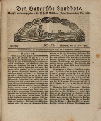 Der Bayerische Landbote Dienstag 16. Juni 1829