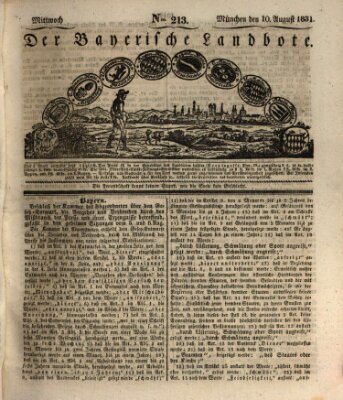 Der Bayerische Landbote Mittwoch 10. August 1831