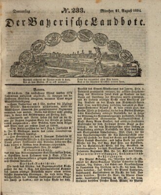 Der Bayerische Landbote Donnerstag 21. August 1834