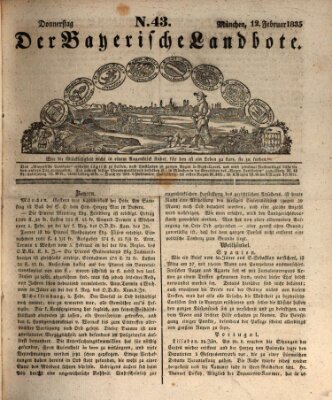 Der Bayerische Landbote Donnerstag 12. Februar 1835