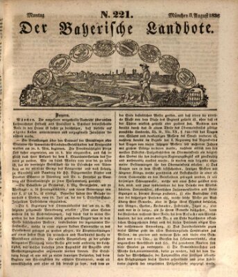 Der Bayerische Landbote Montag 8. August 1836