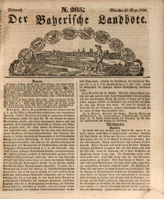 Der Bayerische Landbote Mittwoch 21. September 1836