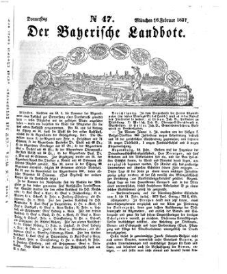 Der Bayerische Landbote Donnerstag 16. Februar 1837