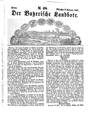 Der Bayerische Landbote Freitag 17. Februar 1837