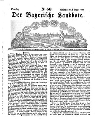 Der Bayerische Landbote Samstag 25. Februar 1837