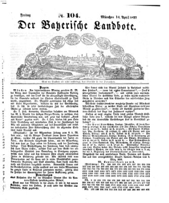 Der Bayerische Landbote Freitag 14. April 1837