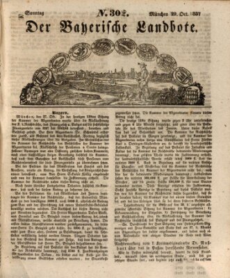 Der Bayerische Landbote Sonntag 29. Oktober 1837