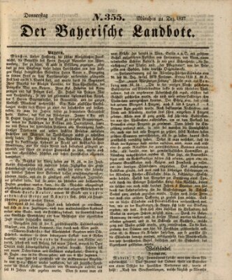 Der Bayerische Landbote Donnerstag 21. Dezember 1837
