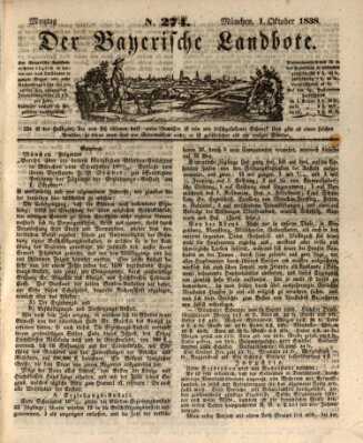 Der Bayerische Landbote Montag 1. Oktober 1838