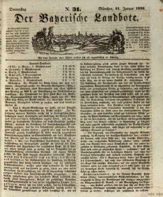 Der Bayerische Landbote Donnerstag 31. Januar 1839