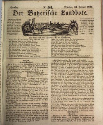Der Bayerische Landbote Samstag 23. Februar 1839