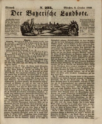 Der Bayerische Landbote Mittwoch 2. Oktober 1839