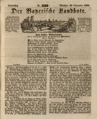 Der Bayerische Landbote Donnerstag 28. November 1839