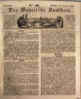 Der Bayerische Landbote Donnerstag 16. Januar 1840