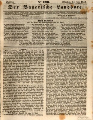 Der Bayerische Landbote Dienstag 14. Juli 1840