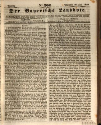 Der Bayerische Landbote Montag 20. Juli 1840