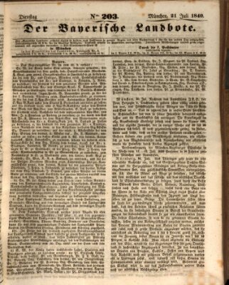 Der Bayerische Landbote Dienstag 21. Juli 1840