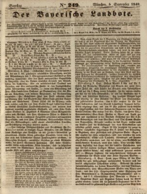 Der Bayerische Landbote Samstag 5. September 1840