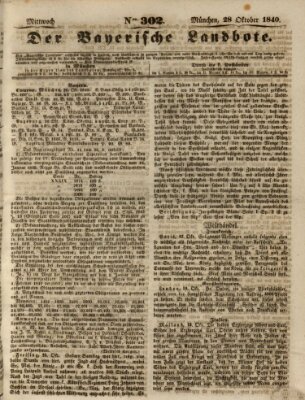 Der Bayerische Landbote Mittwoch 28. Oktober 1840