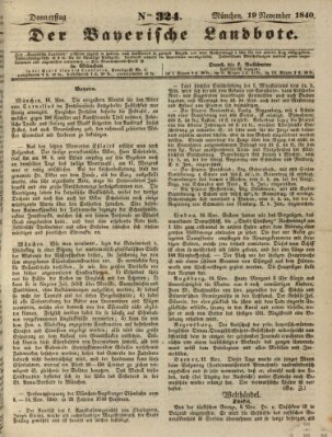 Der Bayerische Landbote Donnerstag 19. November 1840