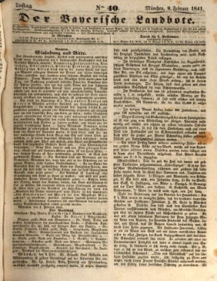 Der Bayerische Landbote Dienstag 9. Februar 1841