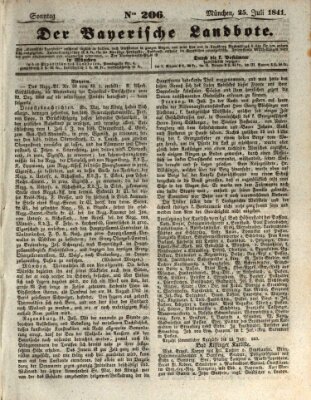 Der Bayerische Landbote Sonntag 25. Juli 1841