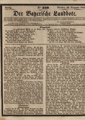 Der Bayerische Landbote Freitag 26. November 1841