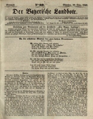 Der Bayerische Landbote Mittwoch 30. März 1842