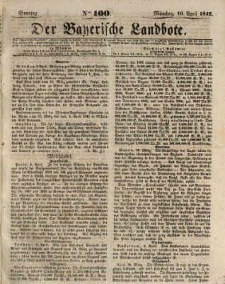 Der Bayerische Landbote Sonntag 10. April 1842