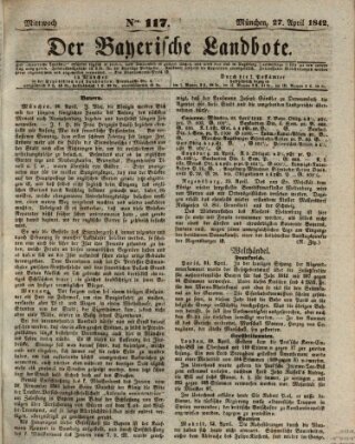 Der Bayerische Landbote Mittwoch 27. April 1842
