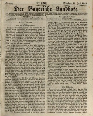 Der Bayerische Landbote Sonntag 10. Juli 1842