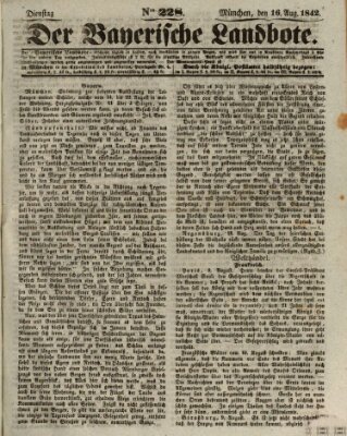 Der Bayerische Landbote Dienstag 16. August 1842