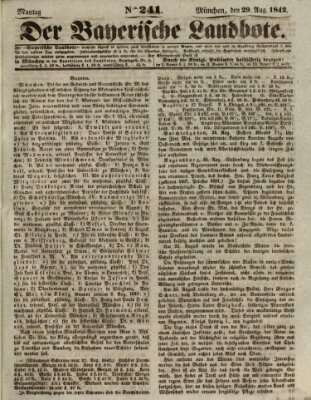 Der Bayerische Landbote Montag 29. August 1842