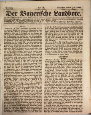 Der Bayerische Landbote Sonntag 8. Januar 1843