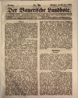 Der Bayerische Landbote Samstag 28. Januar 1843