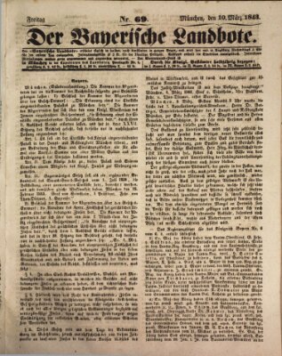Der Bayerische Landbote Freitag 10. März 1843