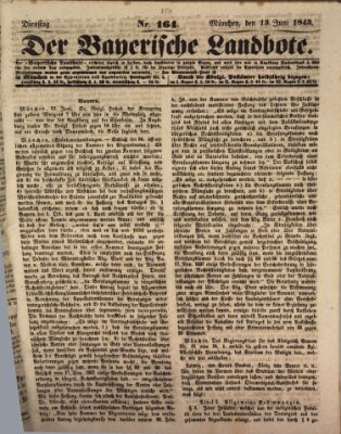 Der Bayerische Landbote Dienstag 13. Juni 1843