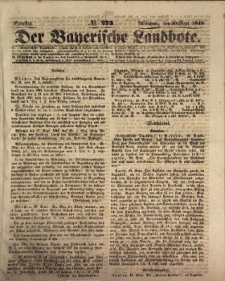 Der Bayerische Landbote Samstag 30. September 1843