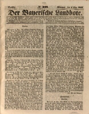 Der Bayerische Landbote Samstag 4. November 1843