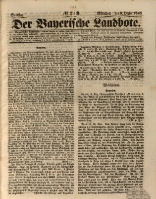 Der Bayerische Landbote Samstag 9. Dezember 1843
