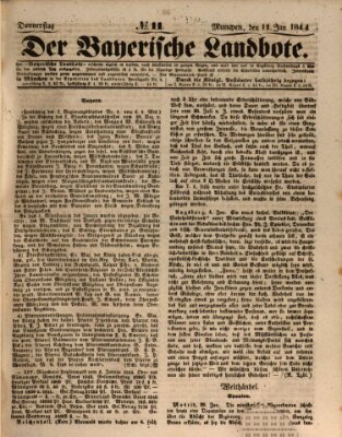 Der Bayerische Landbote Donnerstag 11. Januar 1844