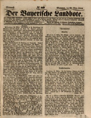 Der Bayerische Landbote Mittwoch 20. März 1844