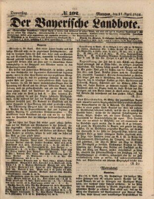 Der Bayerische Landbote Donnerstag 11. April 1844